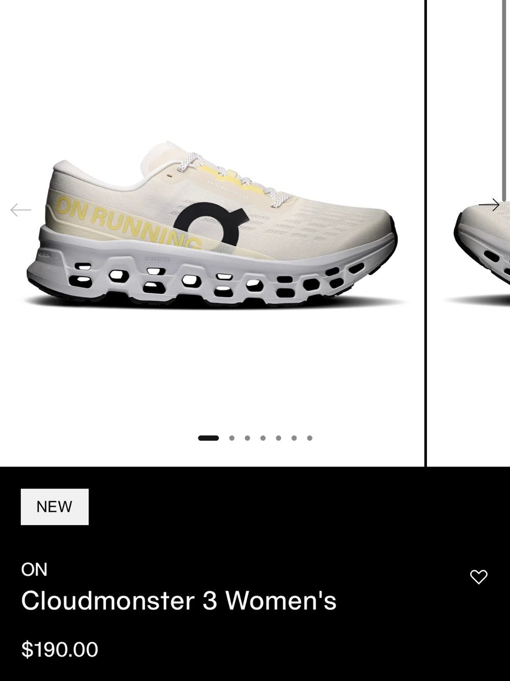 On Running Cloudmonster 3 Women’s Shoe - Cream with Yellow Accents